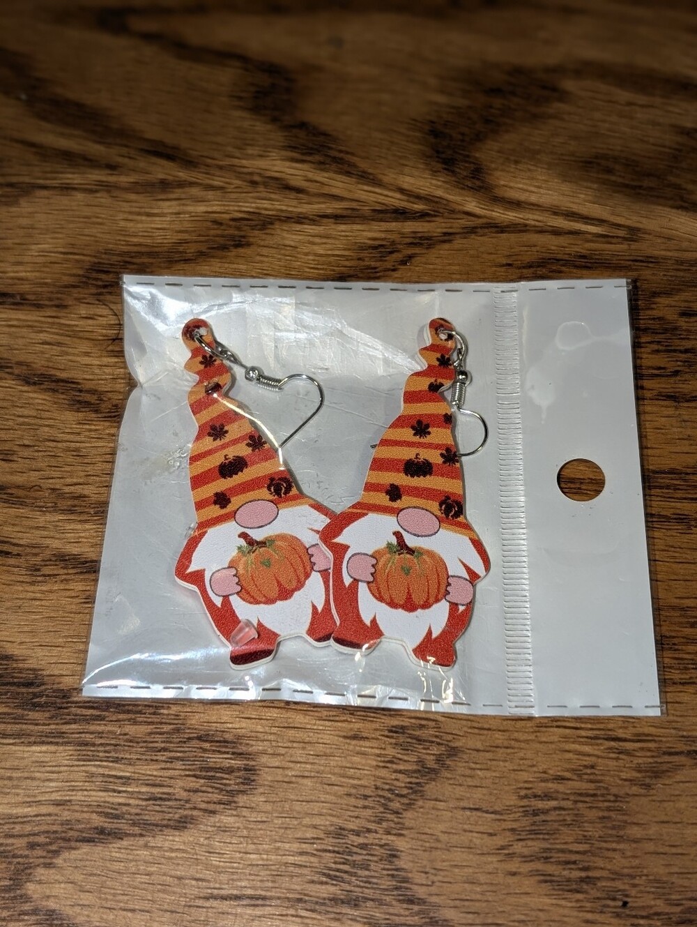 Orange Pumpkin Gnome Earrings - Cute Fall Accessory